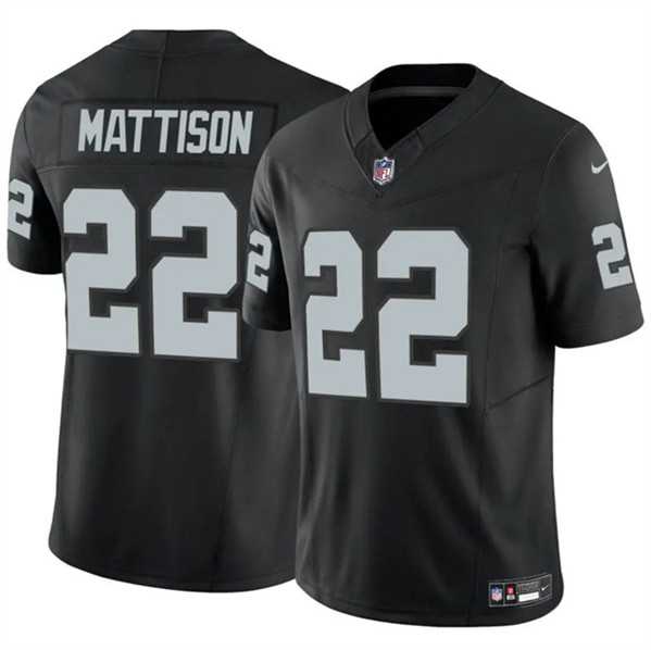 Men & Women & Youth Las Vegas Raiders #22 Alexander Mattison Black 2024 F.U.S.E. Vapor Football Stitched Jersey